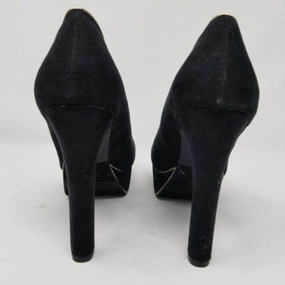 Glo Jeans Black Suede Platform Pumps Size 8.5 - Picture 9 of 11